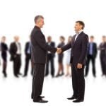 handshake isolated on business background